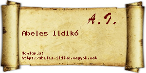 Abeles Ildikó névjegykártya